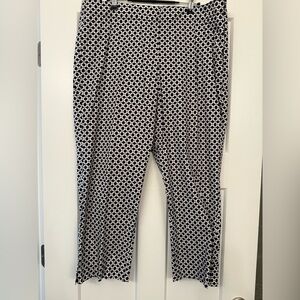 Talbots Navy and White Patterned Pants